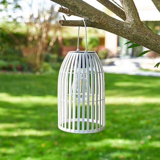Glitzhome® 10" Woven Solar Powered Outdoor Hanging Lantern